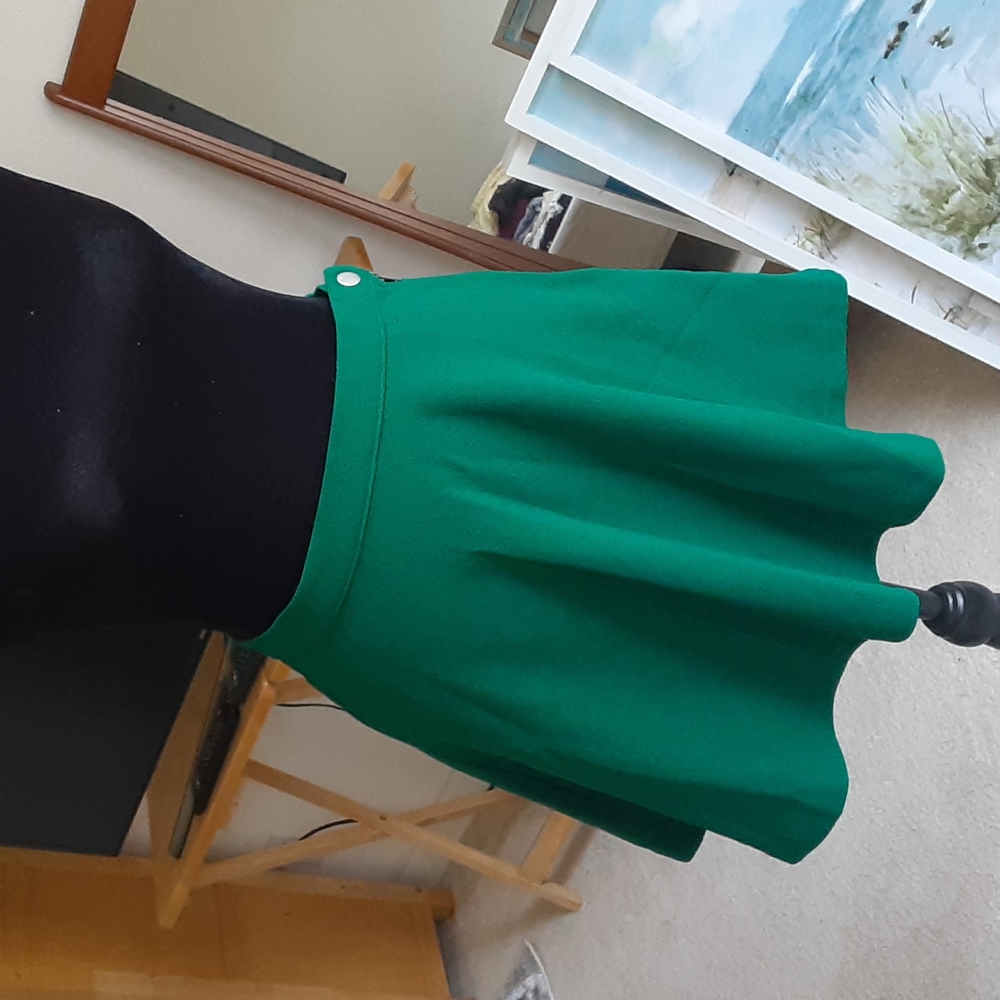 F21 Emerald Green Skater Mini Skirt